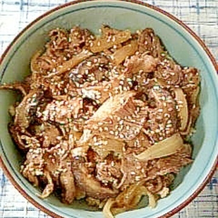 ☆牛肉玉ねぎにんにく味噌焼き丼☆